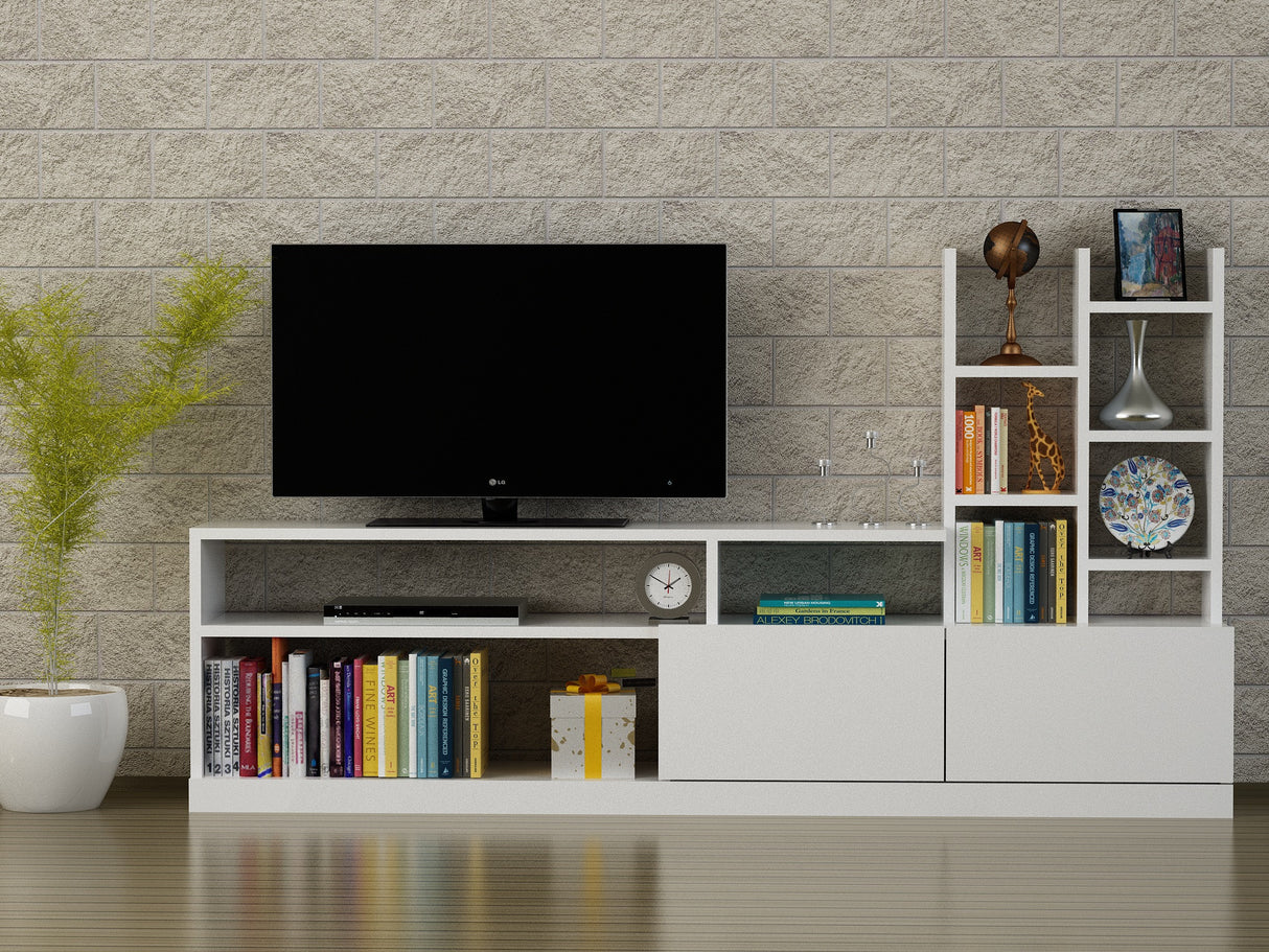 TV -Möbel Set Dolunay White Melamin 164.4x91.3x25 cm