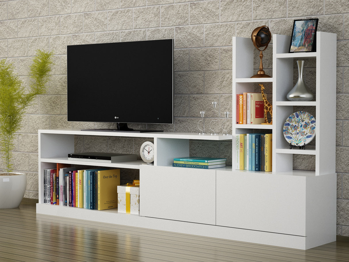 TV -Möbel Set Dolunay White Melamin 164.4x91.3x25 cm