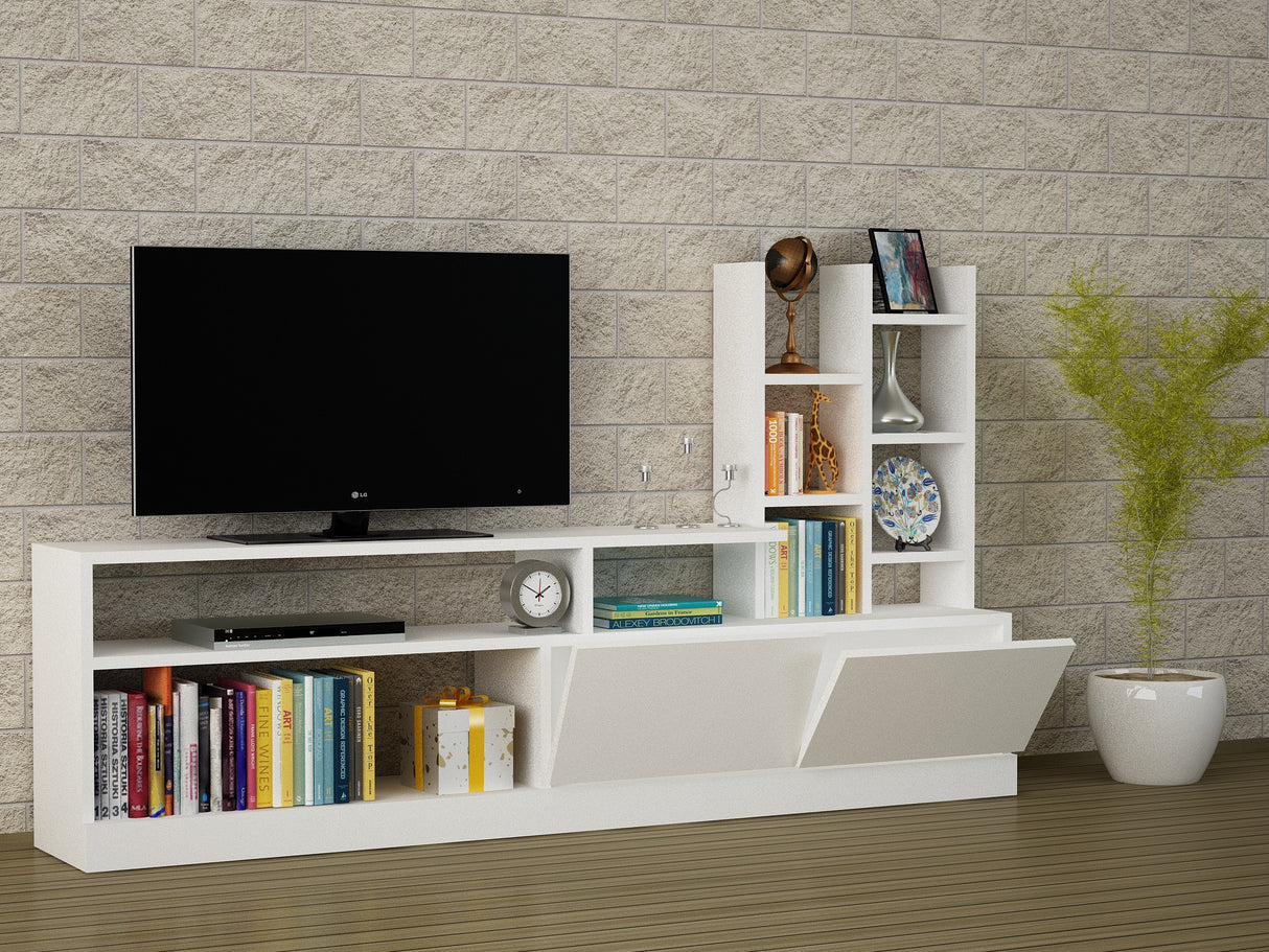 TV -Möbel Set Dolunay White Melamin 164.4x91.3x25 cm