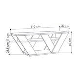 TV -Möbel Pipralla Oak Melamin 110x40x30 cm