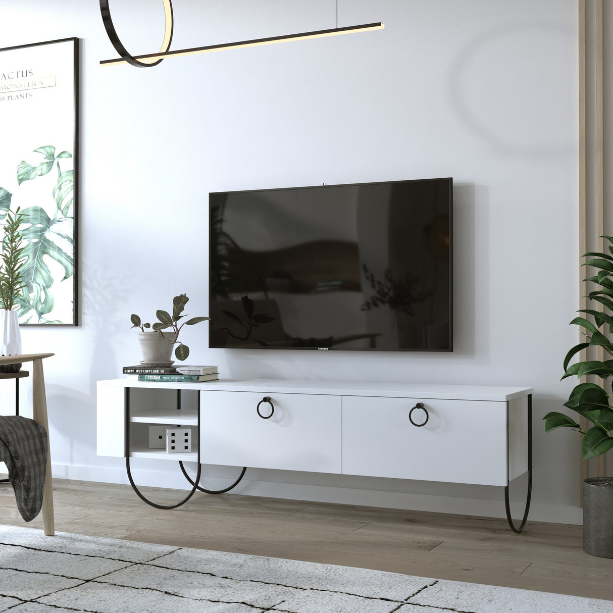 TV -Möbel Norfolk White Melamin 150x44x36 cm