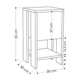 Nachttisch Ema Eiche Anthrazit Melamin 30x5x30 cm