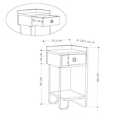 Nachttisch Sirius rechts Eiche Melamin 32x61x30 cm