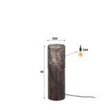 Stehlampe Zylinder Brick 60 cm schwarz braun 