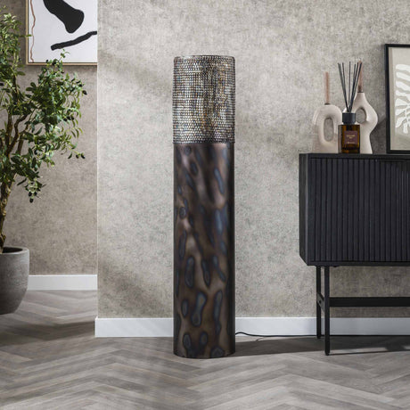 Vloerlamp cilinder Brick 120 cm zwart bruin
