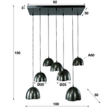 Industrielle Hanglampe Jame 7 Lights getreten