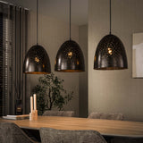 Industriell Hängelampe Kylian 3-Licht Metallbraun