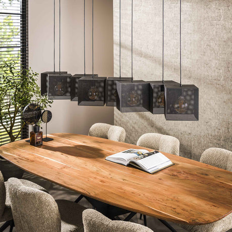 Hanglamp Wyatt 8-lichts mesh zwart