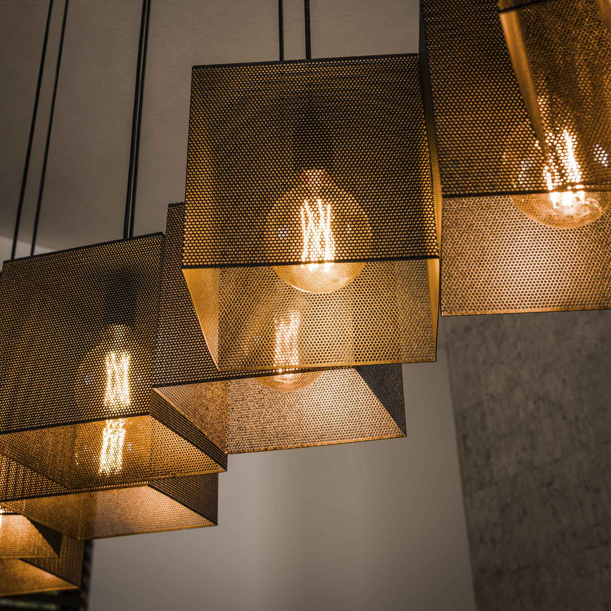 Hanglamp Wyatt 8-lichts mesh zwart