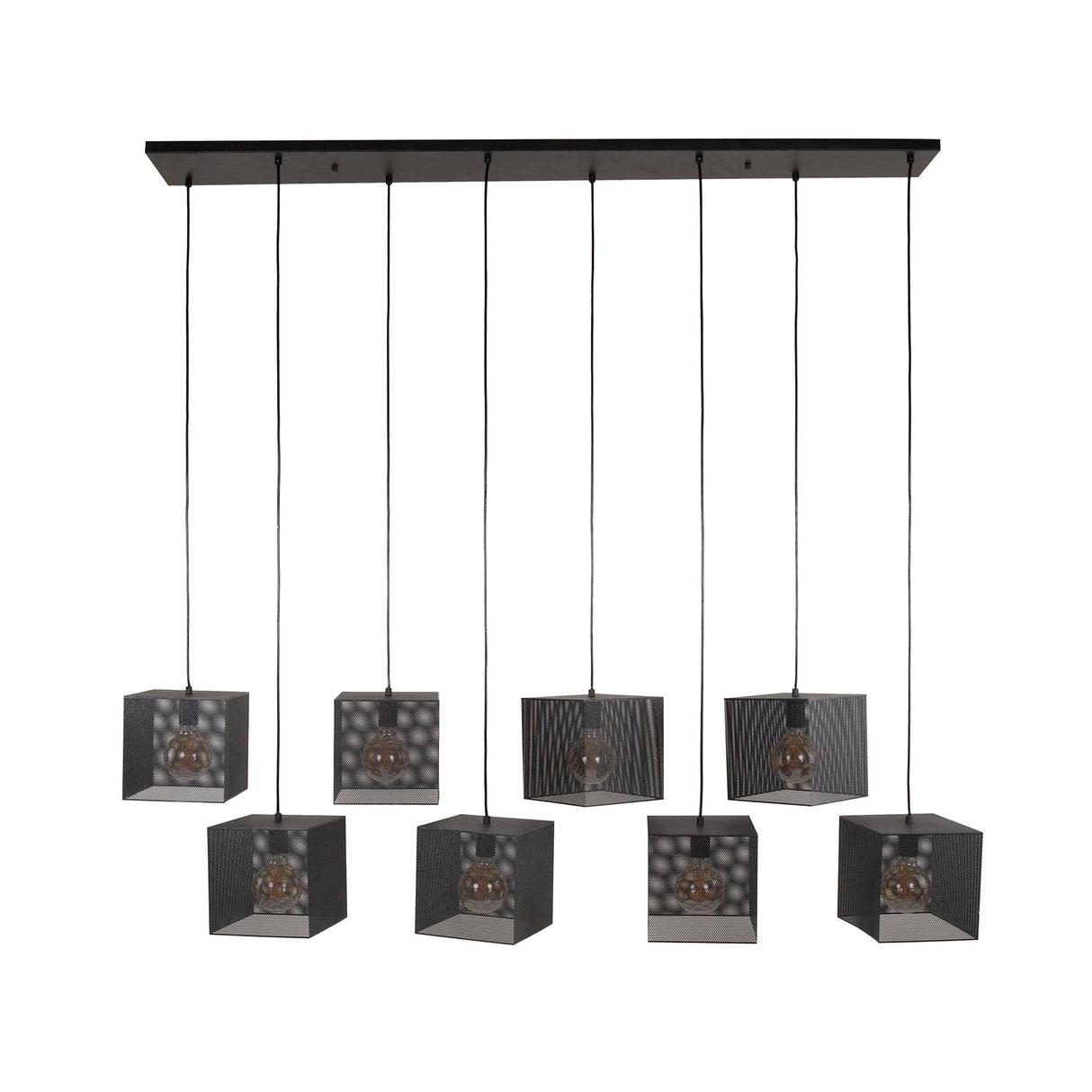 Hanglamp Wyatt 8-lichts mesh zwart