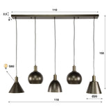 Hängelampe Sienna 5-flammig Industriell - Braun 120 cm 