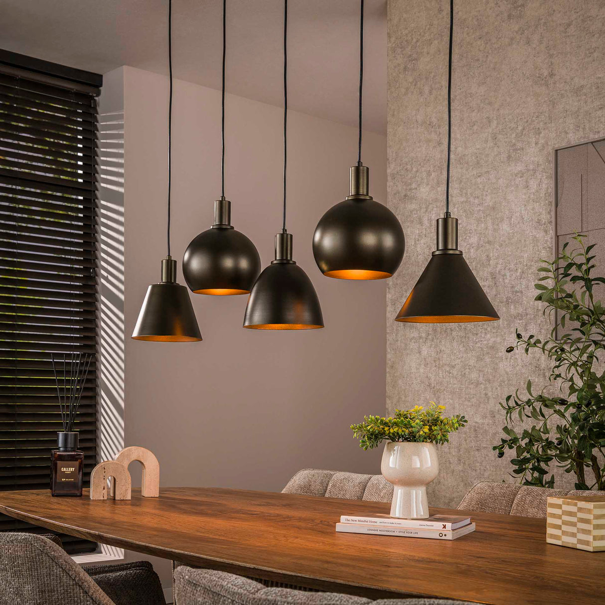 Hängelampe Sienna 5-flammig Industriell - Braun 120 cm 
