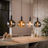 Hängelampe Valeo 4-flammig Schwarz Metall 135 cm 