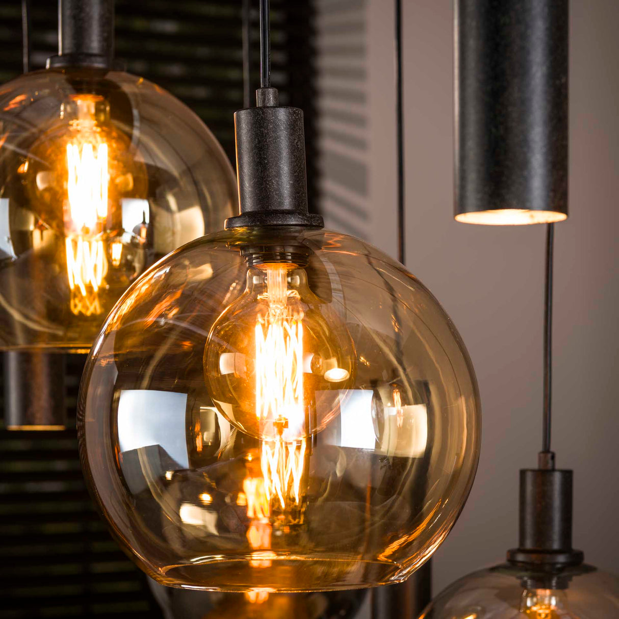 Orbis Tricolore Hängeleuchte 5+4-Licht Schwarz Metall 