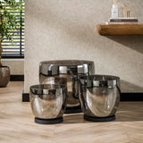 Stehlampe Dain UP XL Chromfarbiges Glas 