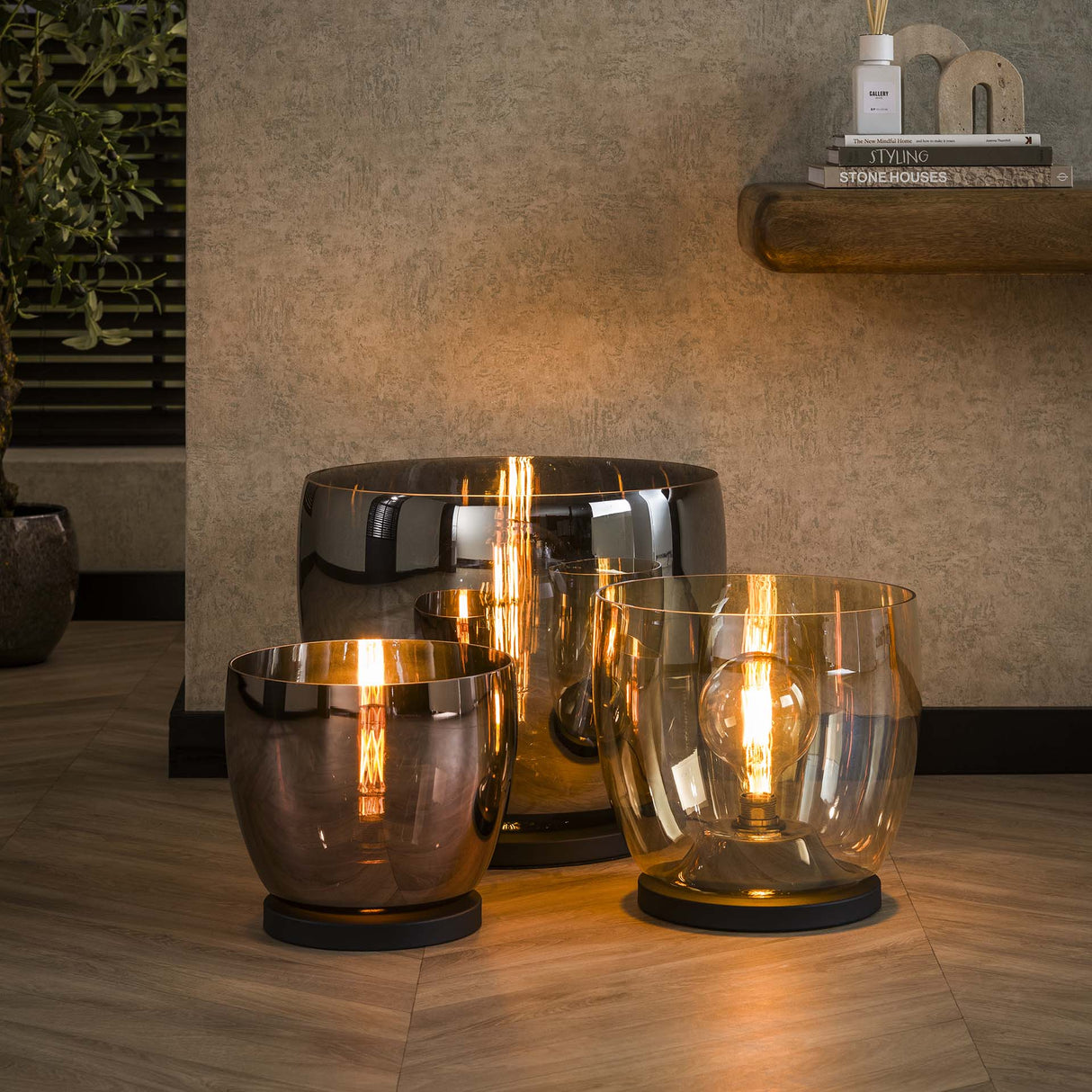 Vloerlamp Dain UP XL Chroomkleurig glas