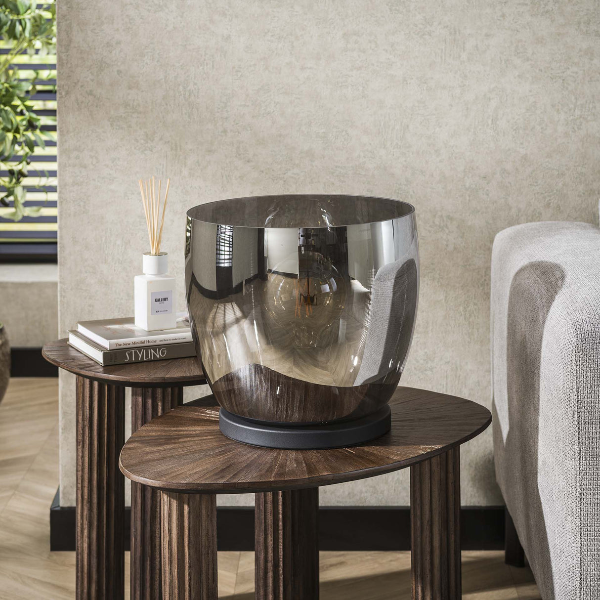 Vloerlamp Dain UP XL Chroomkleurig glas