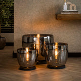 Stehlampe Dain UP XXL Chromfarbiges Glas 