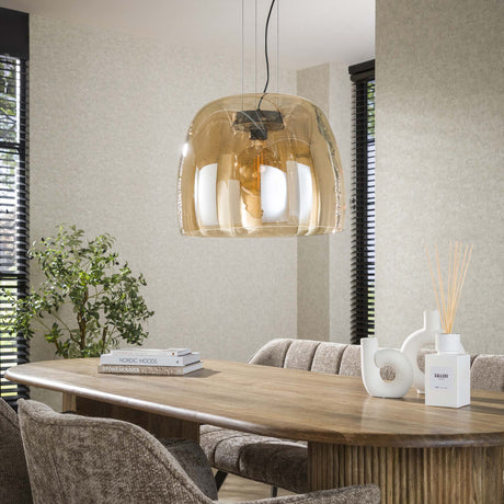 Hanglamp Dain 1-lichts XL amberkleurig glas