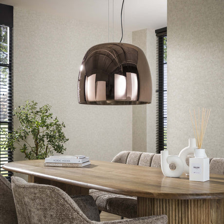 Hanglamp Dain 1-lichts XL koperkleurig glas