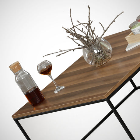 Couchtisch Quadrat 75x75 cm Pola - Walnuss Melamin 