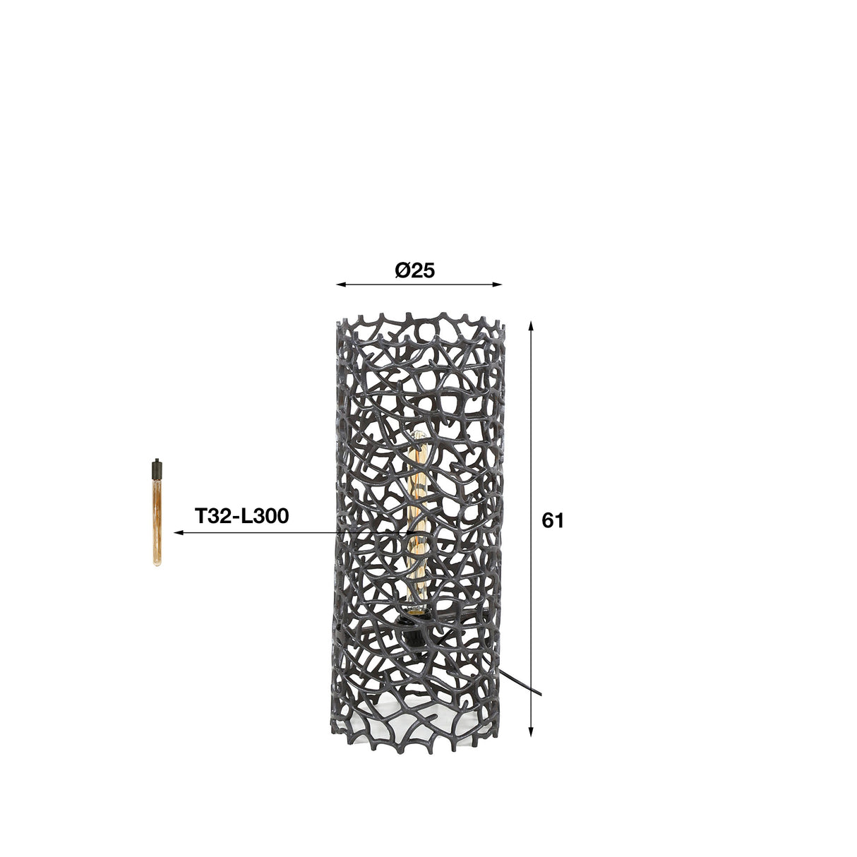 Stehleuchte Florine Metallzylinder Ø25 cm S