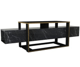 TV -Möbel Bianco Black Gold Melamin 160x49.8x46.1 cm