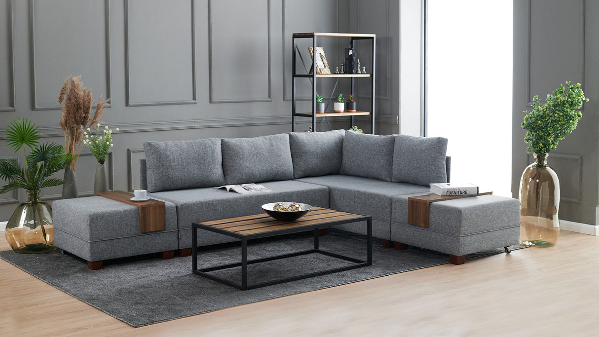 Ecksofa mit Schlaffunktion Right Fly Grey