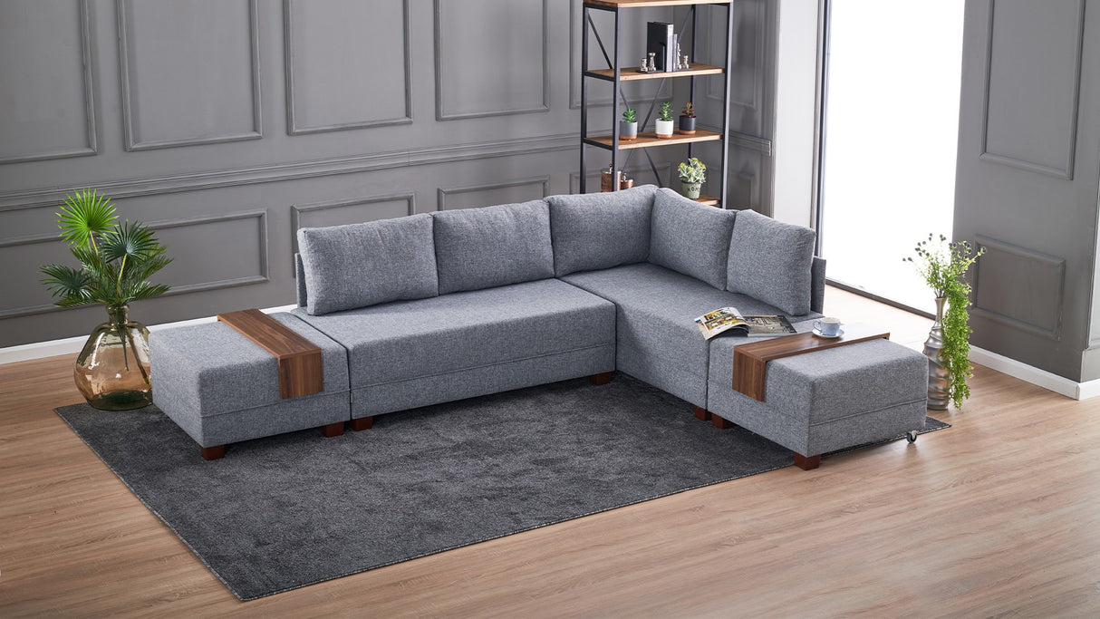 Ecksofa mit Schlaffunktion Right Fly Grey