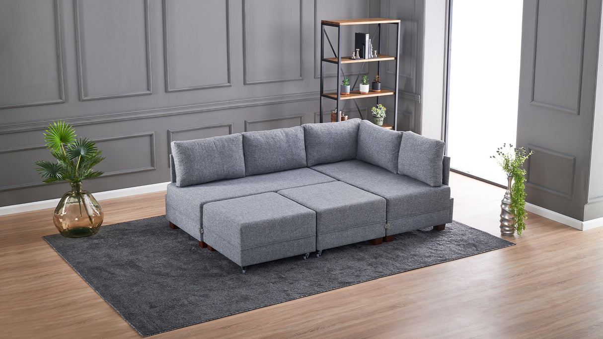 Ecksofa mit Schlaffunktion Right Fly Grey