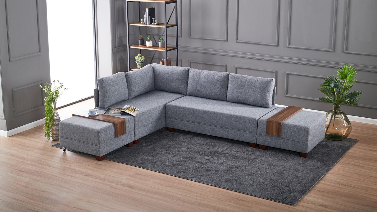 Ecksofa mit Schlaffunktion Left Fly Grey