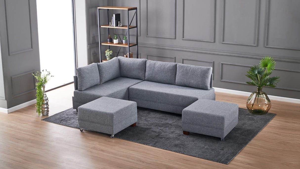 Ecksofa mit Schlaffunktion Left Fly Grey