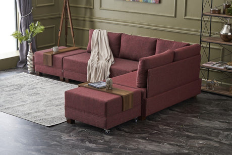 Ecksofa mit Schlaffunktion Right Fly Claret Red