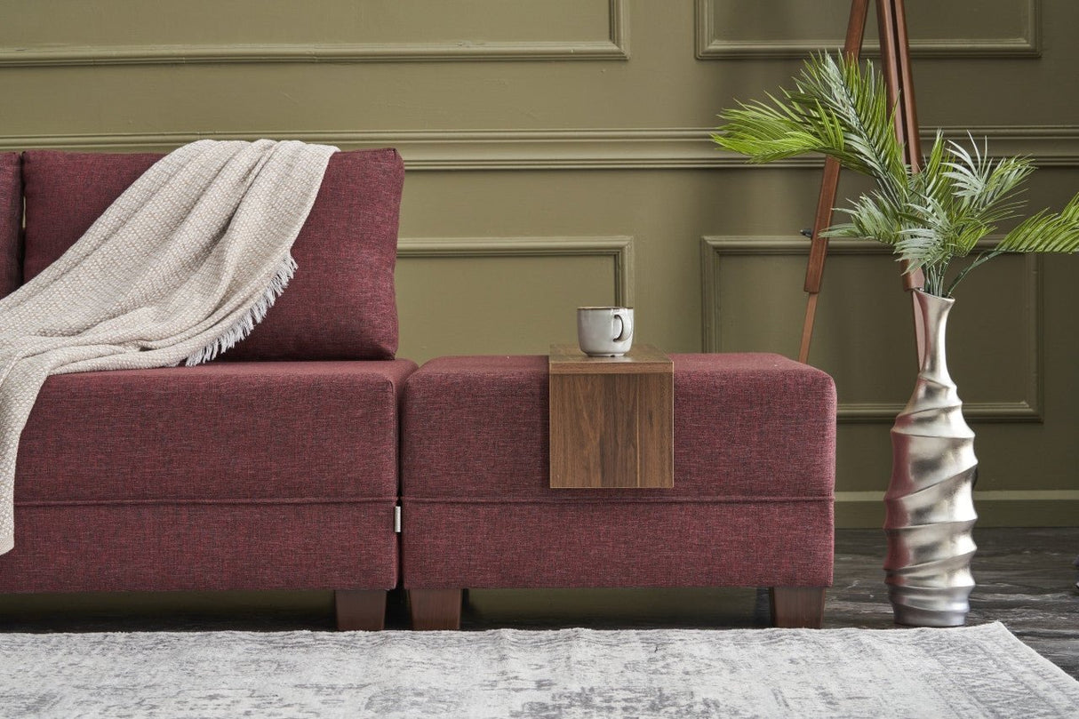 Ecksofa mit Schlaffunktion Left Fly Claret Red