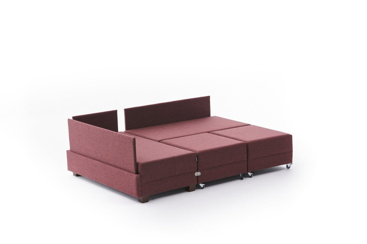 Ecksofa mit Schlaffunktion Left Fly Claret Red