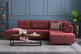 Ecksofa mit Schlaffunktion rechts Manama Claret Red