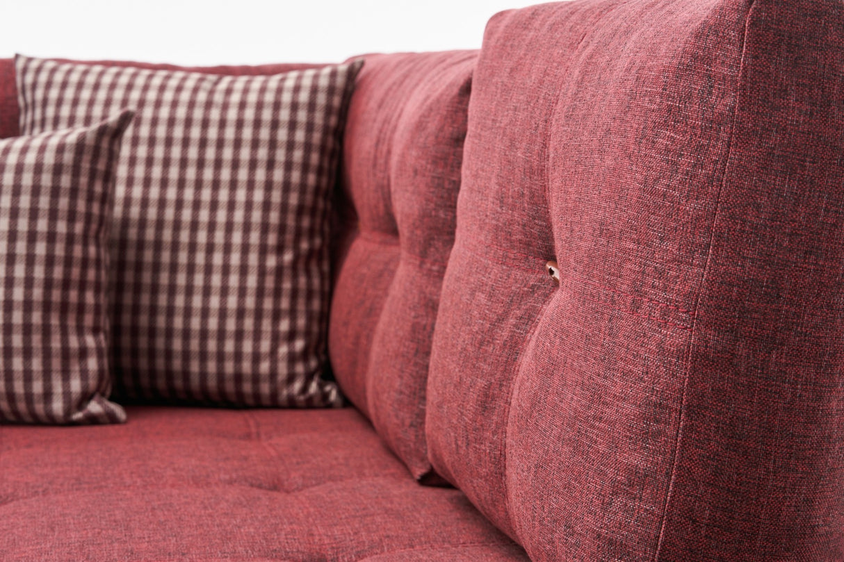 Ecksofa mit Schlaffunktion rechts Manama Claret Red