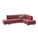 Ecksofa mit Schlaffunktion rechts Manama Claret Red