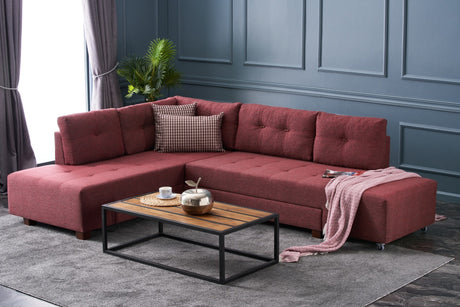 Ecksofa mit Schlaffunktion Links Manama Claret Red