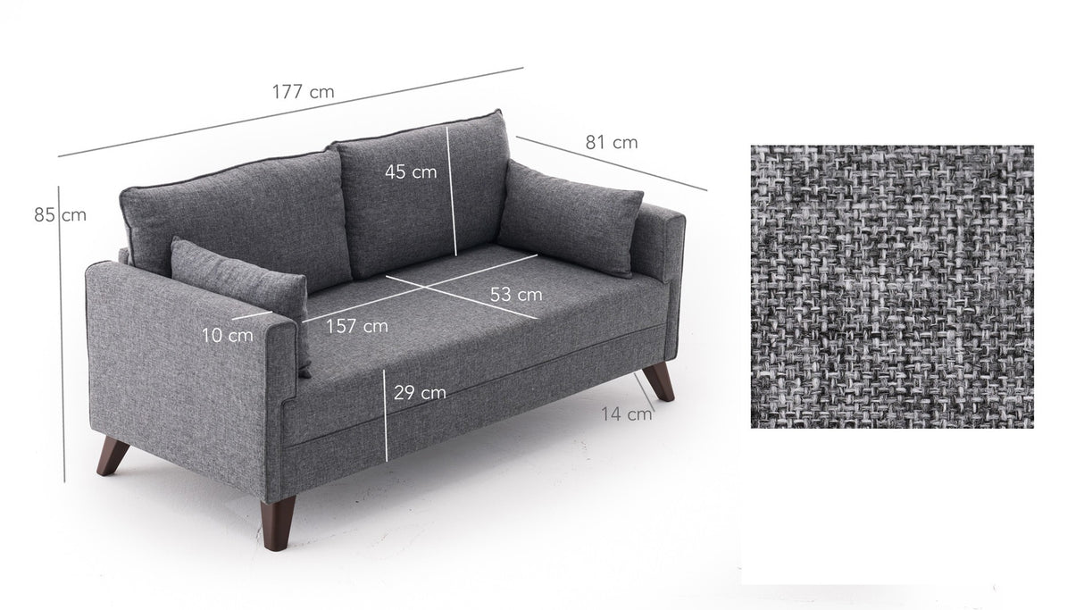 2-Sitzer-Sofa Bella Grey