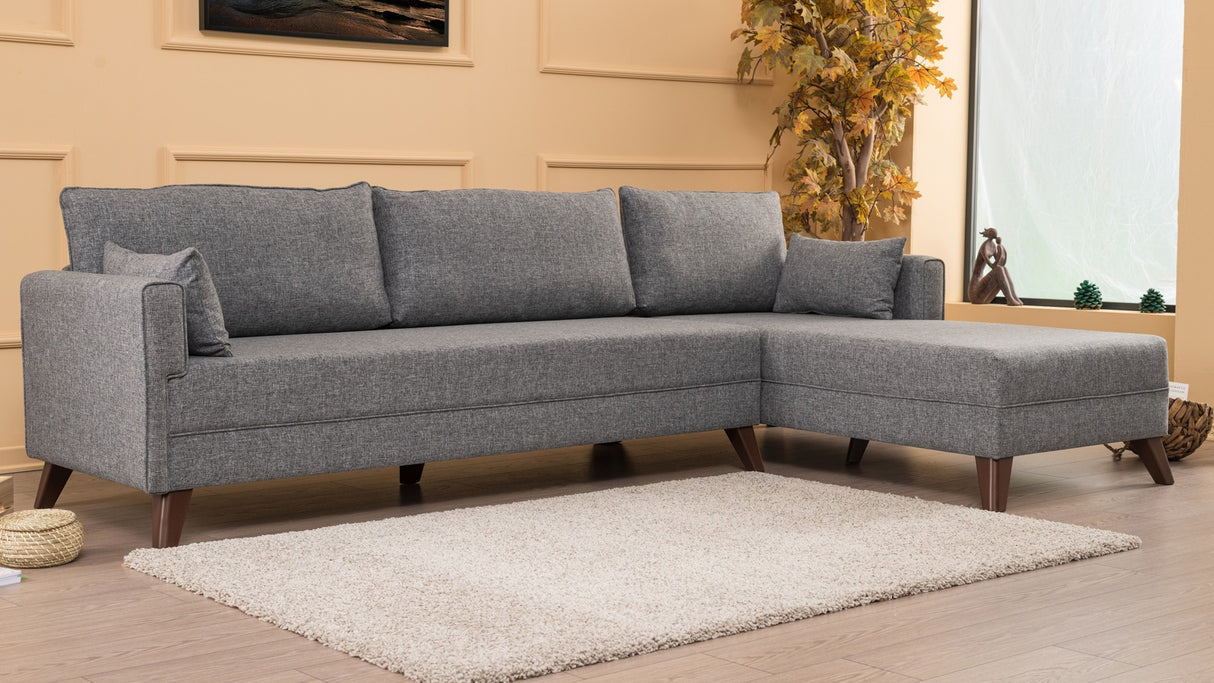 Rechtes Ecksofa Bella Grey