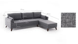 Rechtes Ecksofa Bella Grey