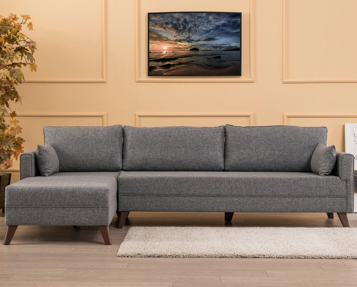 Ecksofa links Bella Grey