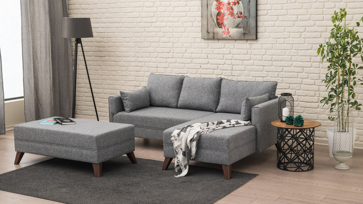 Ecksofa mit Schlaffunktion Right Bella Grey