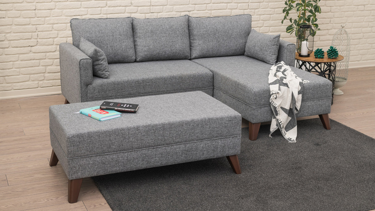 Ecksofa mit Schlaffunktion Right Bella Grey