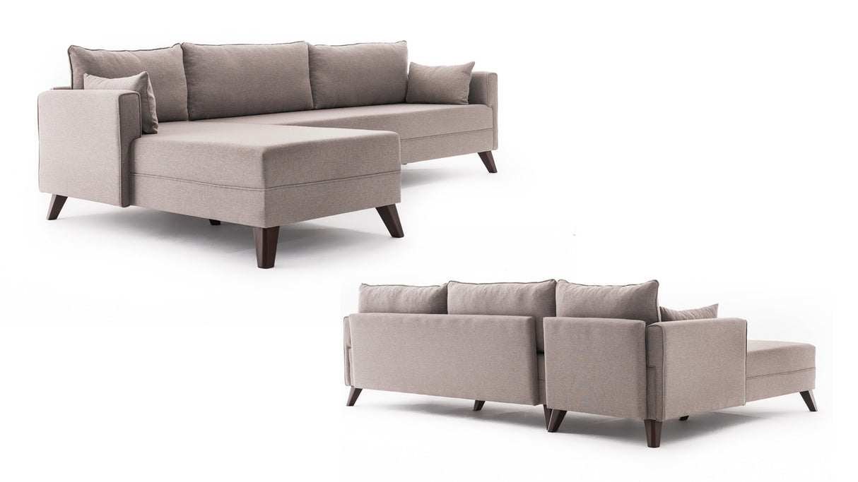 Ecksofa links Bella Creme