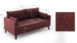 3-Sitzer-Sofa Bella Claret Red