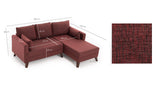 Ecksofa mit Schlaffunktion Rechts Bella Claret Red