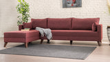 Ecksofa links Bella Claret Red