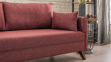 Ecksofa links Bella Claret Red